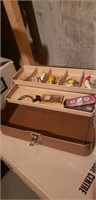 Vintage fishing box w/supplies
