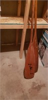 2 vintage oars wood