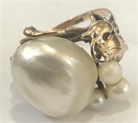 10KT YELLOW GOLD PEARL RING 5.50 GRS