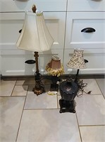 Buffet lamp, urn, 2 small lamps - E