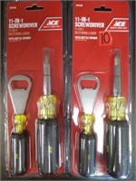 (2) ACE 11 in 1 Screwdriver With Bottle Opener