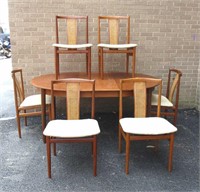 6 MCM Chairs + Made in Denmark Table