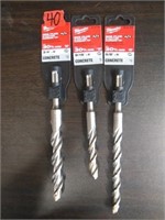 3 Craftsman SDS Plus 2 Cutter Carbide Tip Concrete