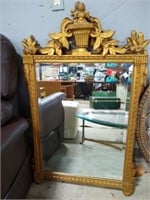 Pair of Large Gold Gilded Beveled Mirrors