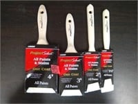 4 Project Select Paint Brushes; 1.5", 2", 3", 4"