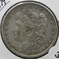 1879 Morgan Silver Dollar.