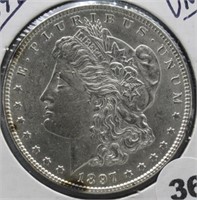 1897 Morgan Silver Dollar. UNC.