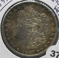 1897-O Morgan Silver Dollar. UNC & Toning.