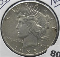 1935 Peace Silver Dollar. Nice.