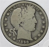 1898-O Barber Silver Half Dollar.