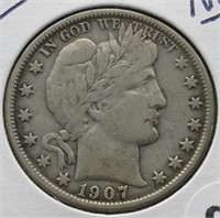 1907-O Barber Silver Half Dollar. Nice.