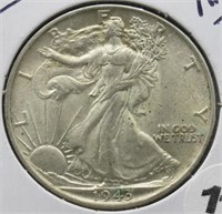 1943 Walking Liberty Silver Half Dollar. Nice.