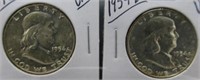 (2) 1954-D UNC Franklin Half Dollars.
