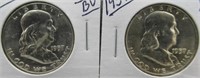 (2) 1957-D UNC/BU Franklin Half Dollars.