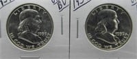 (2) 1959 UNC/BU Franklin Half Dollars.