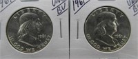 (2) 1961 UNC/BU Franklin Half Dollars.