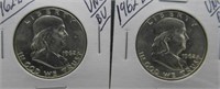 (2) 1962-D UNC/BU Franklin Half Dollars.