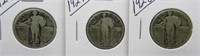 (3) Standing Liberty Quarters. Dates: 2-1927,