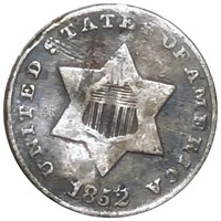 1852 Three Cent Piece LIGHTLY CIRCULATED