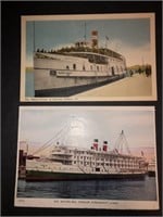 FAMOUS SHIPS: Group of 7 Vintage Postcards (1909)