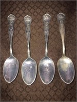4 x WWI  R C Co. Silver Plate Spoons