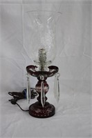 Electric glass hurricane lamp 16"