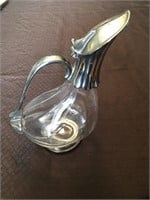 Vintage Silver Plate Glass Pitcher