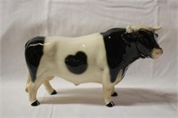 Glazed pottery bull Made in England 11 X 6"H