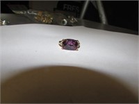 RING W/ PURPLE STONE- SIZE 9