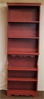 Painted two piece book shelf,