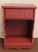 Painted one drawer open bottom night stand,
