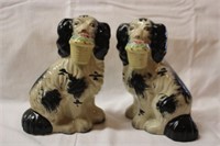 Pair of Abbott china Dogs, 7"H