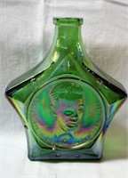 Green carnival glass flask Humphrey Bogart