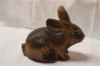 Carved Rabbit signed W. Weiss 7 X 5.25"H,