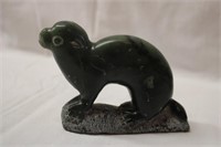 Soap stone otter #16295 Made in Canada 4.5 X 3"H