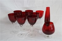 Eight crystal stemware, brandy snifter and