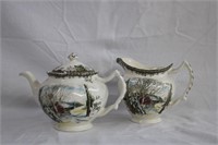 The Friendly Village 'Sugar Maples', 6" teapot and