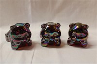 Three Fenton glass Cats 4 X 2.5"H