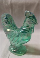 Fenton glass Rooster 5 X 5"H