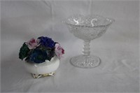 Candy dish 4.75" and Royal Adderley china floral