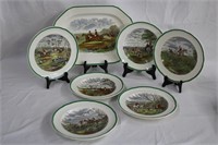 Spode 'The Find' 14.5" platter and 6 - 9" plates,