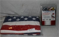 NOS U.S. FLAG BEACH TOWELS & 3' X 5' U.S. FLAG