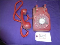 VINTAGE RED WESTERN ELECTRIC ROTARY PHONE