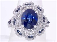 5.35 Cts  Kashmir Blue Sapphire Diamond Ring