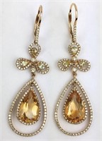 18 Kt Ctrine Diamond Earrings 7.80 Cts
