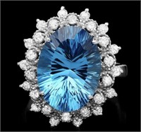 AIGL Certified 9.10 Cts Natural Topaz Diamond Ring