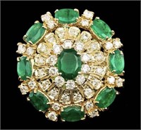 Certified 7.00 Cts Natural Emerald Diamond Ring