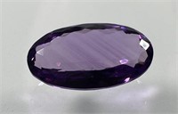 Certified 11.60 Cts Natural Oval Cut Amethyst