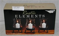 NOS RUSTIC ELEMENTS 3-PC. GLASS CANDLEHOLDERS