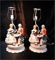 Exquisite porcelain lamps with the figures of man